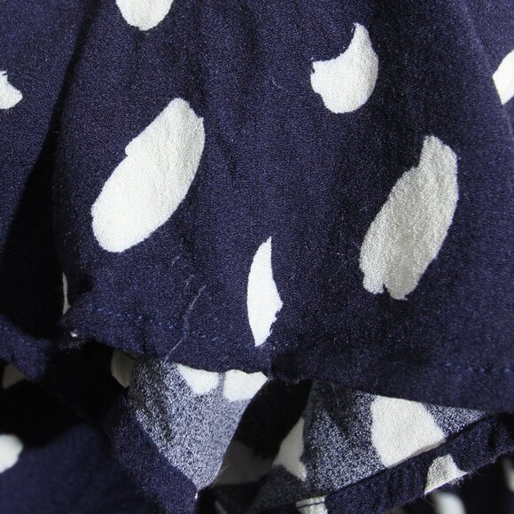 Reformation Sigmund Midi Dress Splatter Speckled Slit Navy Blue Long Sleeves 4 - Picture 13 of 16